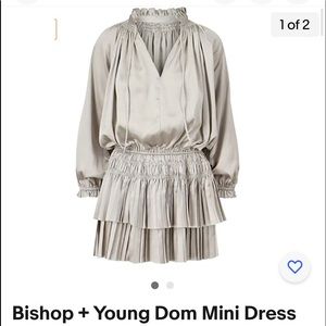 Bishop + Young Dom Mini Dress Size Medium Silver